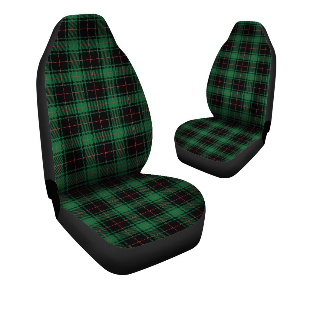 Black Green Plaid Tartan Car Seat Covers-grizzshop