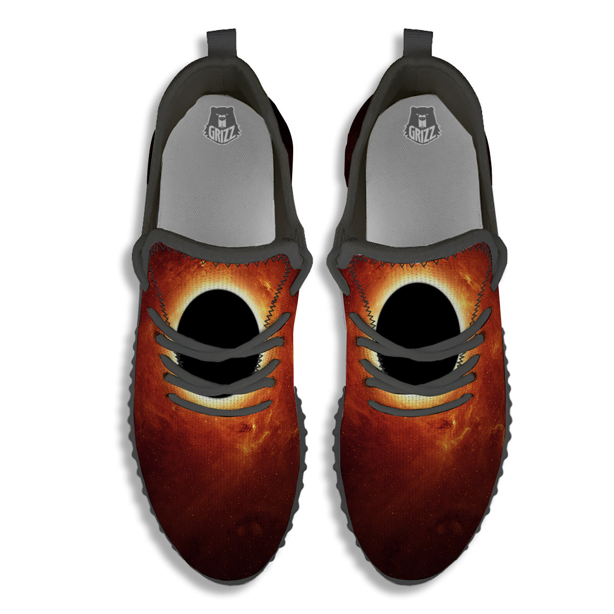 Black Hole Scientific Print Black Walking Shoes-grizzshop