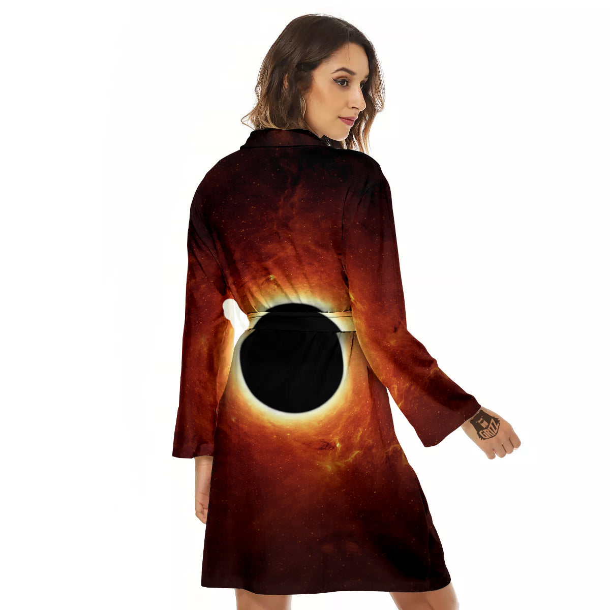 Black Hole Scientific Print Women's Robe-grizzshop