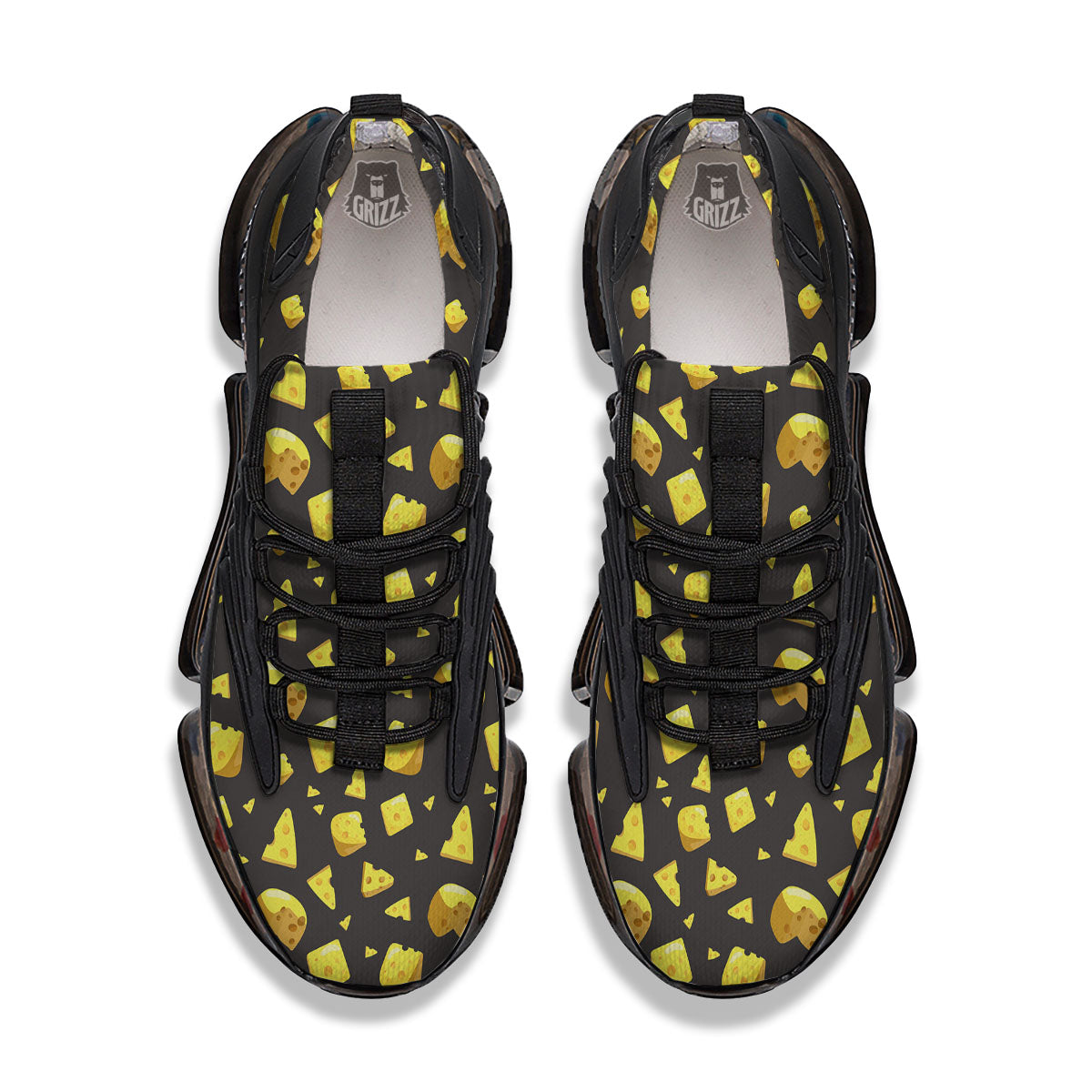 Black Holes And Cheese Print Pattern Black Gym Shoes-grizzshop