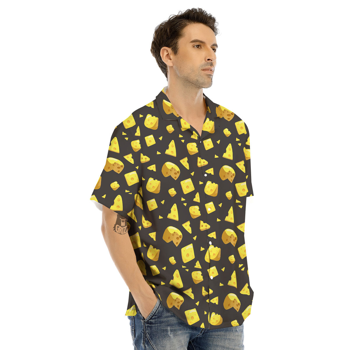 Black Holes And Cheese Print Pattern Men's Hawaiian Shirt-grizzshop