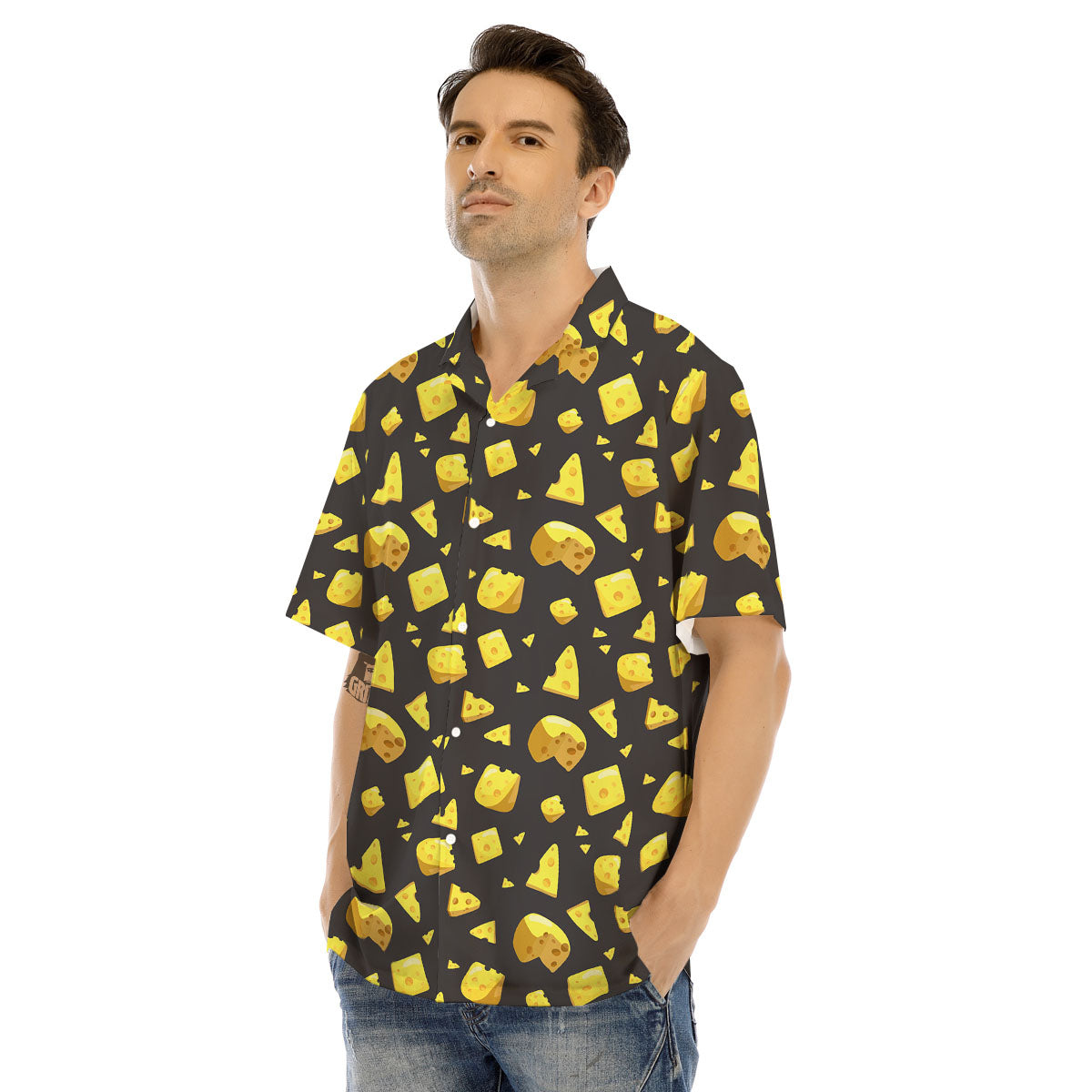 Black Holes And Cheese Print Pattern Men's Hawaiian Shirt-grizzshop