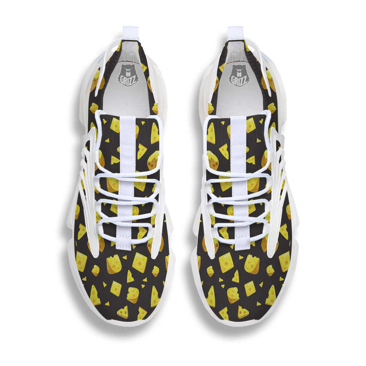 Black Holes And Cheese Print Pattern White Gym Shoes-grizzshop