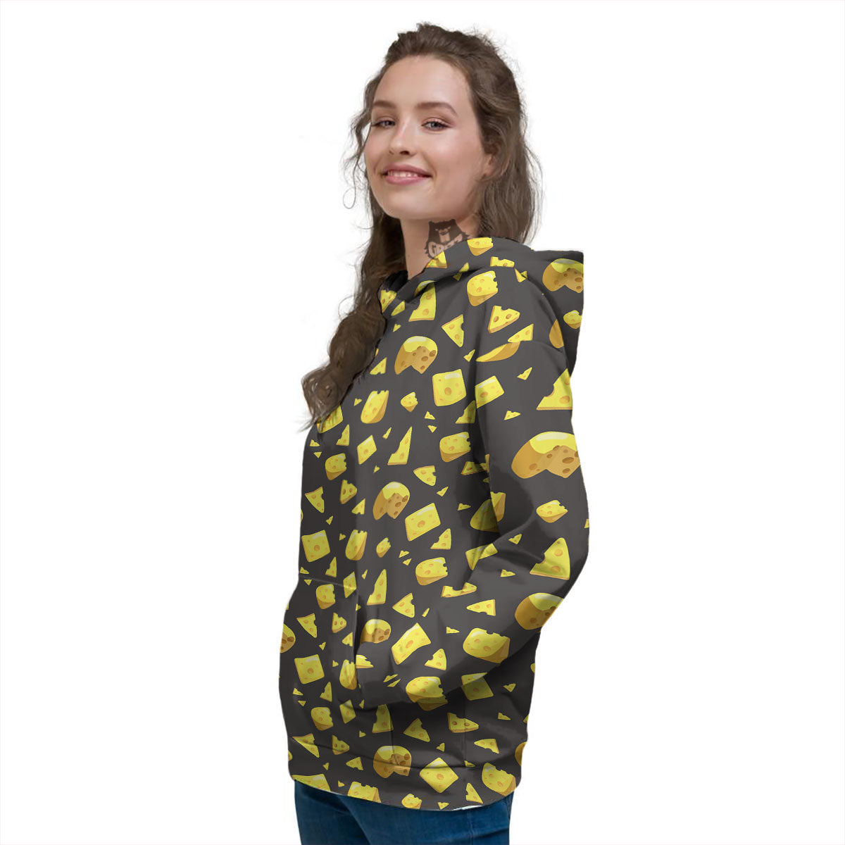 Black Holes And Cheese Print Pattern Women's Hoodie-grizzshop