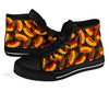 Black Hot Dog Pattern Print Men Women's High Top Shoes-grizzshop