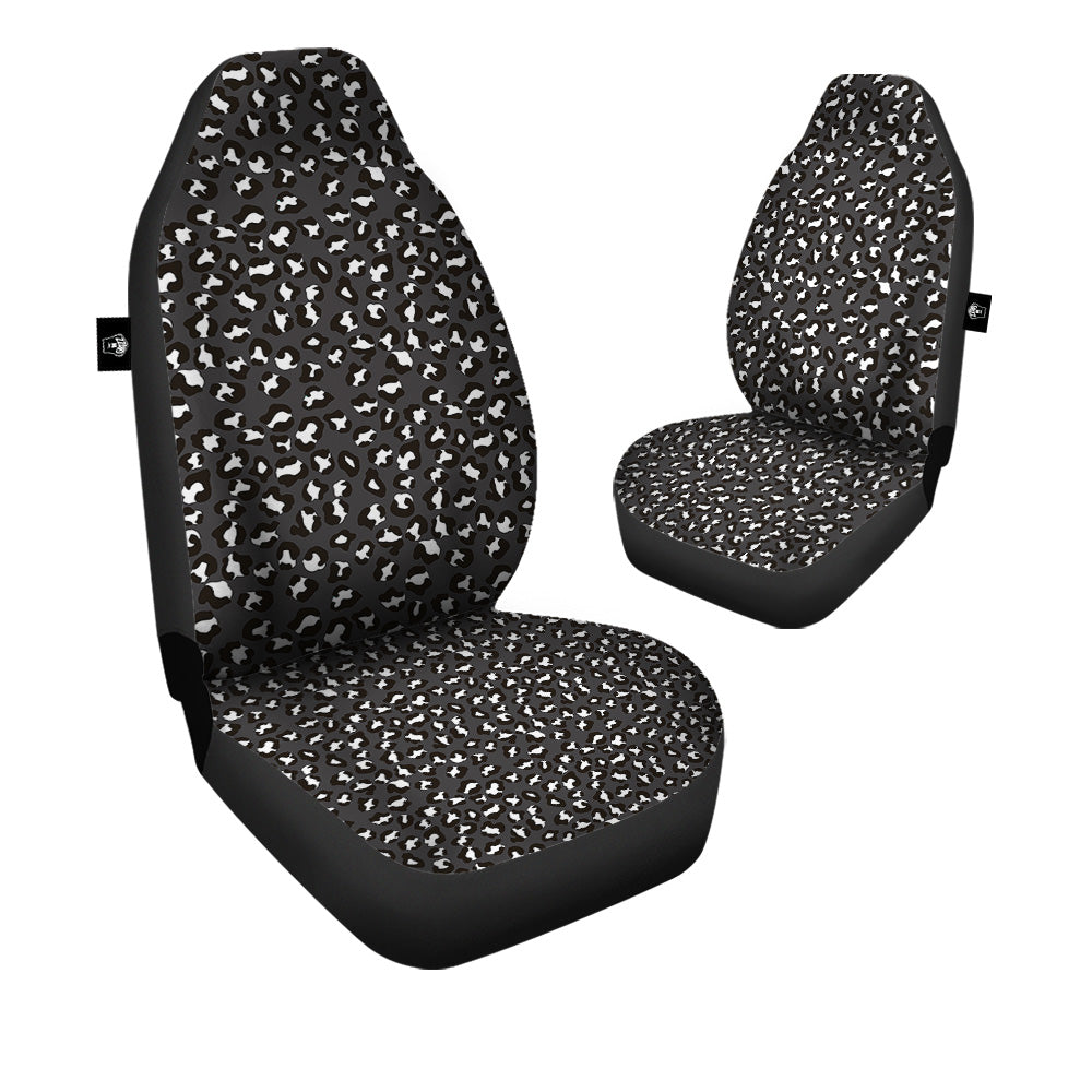 Black Leopard Print Pattern Car Seat Covers-grizzshop