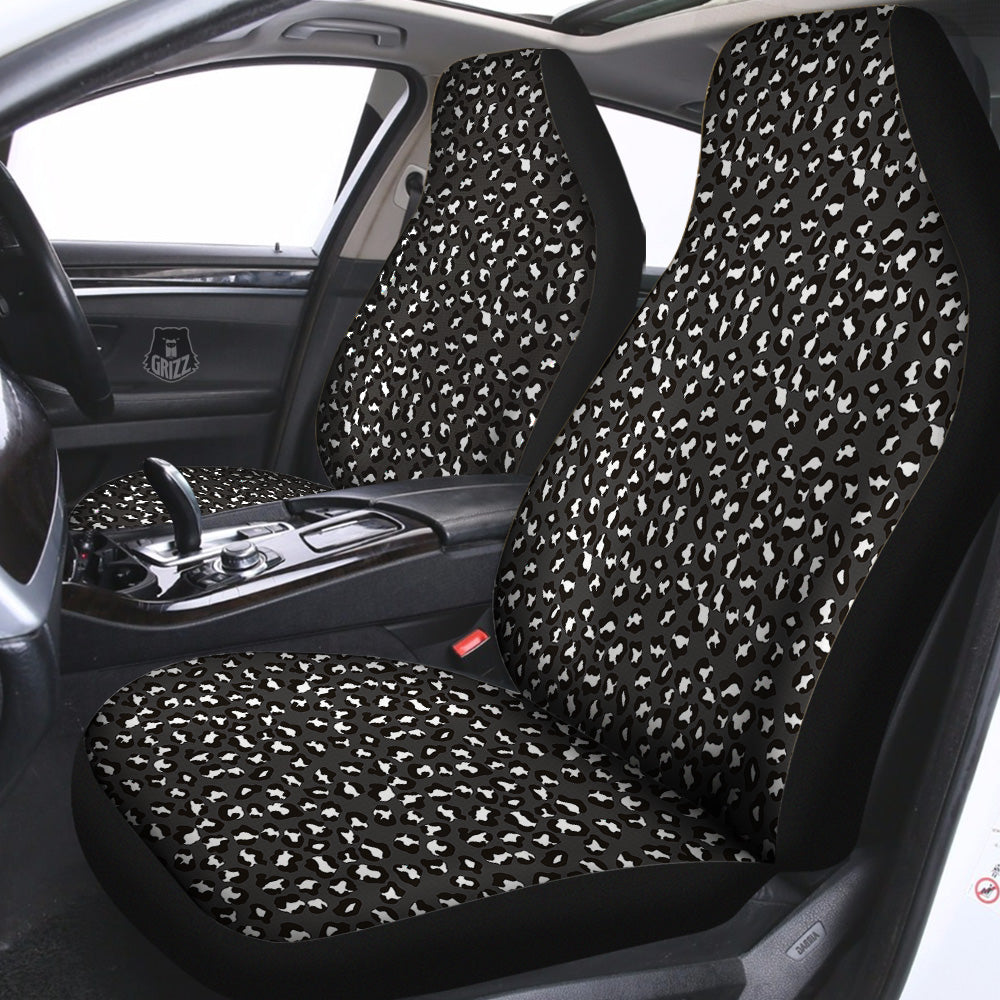 Black Leopard Print Pattern Car Seat Covers-grizzshop