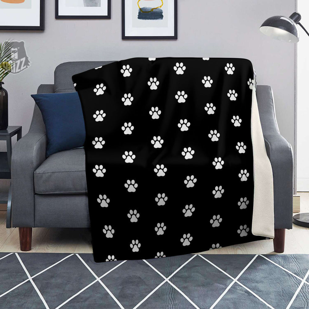 Black Paw Print Blanket-grizzshop