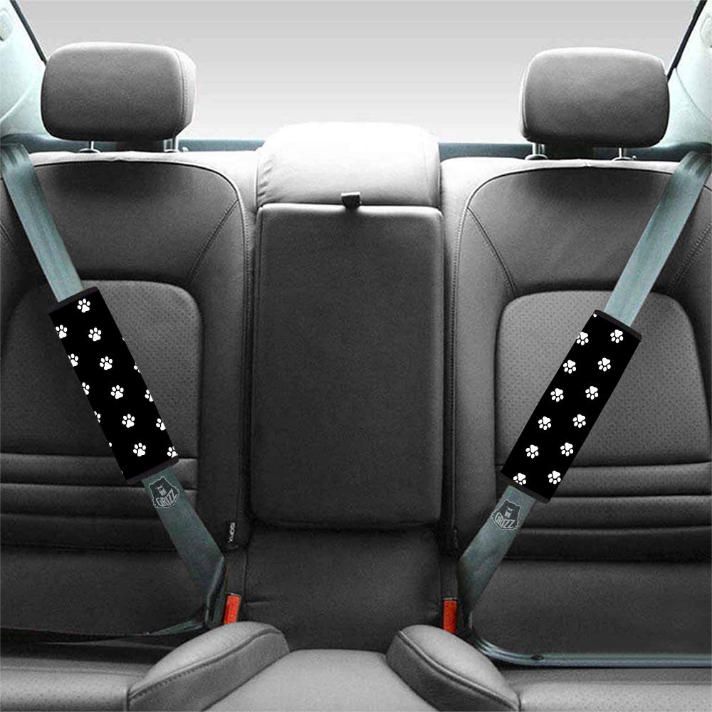 Black Paw Print Car Seat Belt Cover-grizzshop
