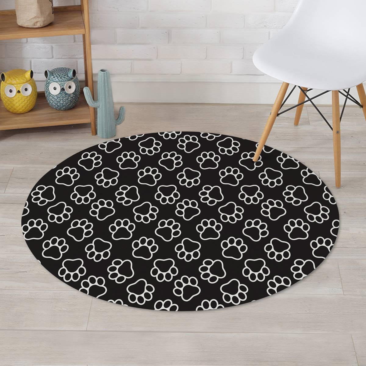Black Paw Round Rug-grizzshop