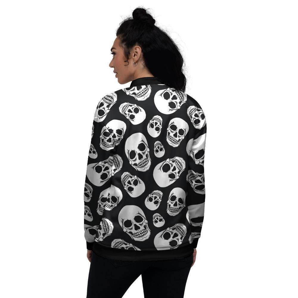 Black Skull Women's Bomber Jacket-grizzshop