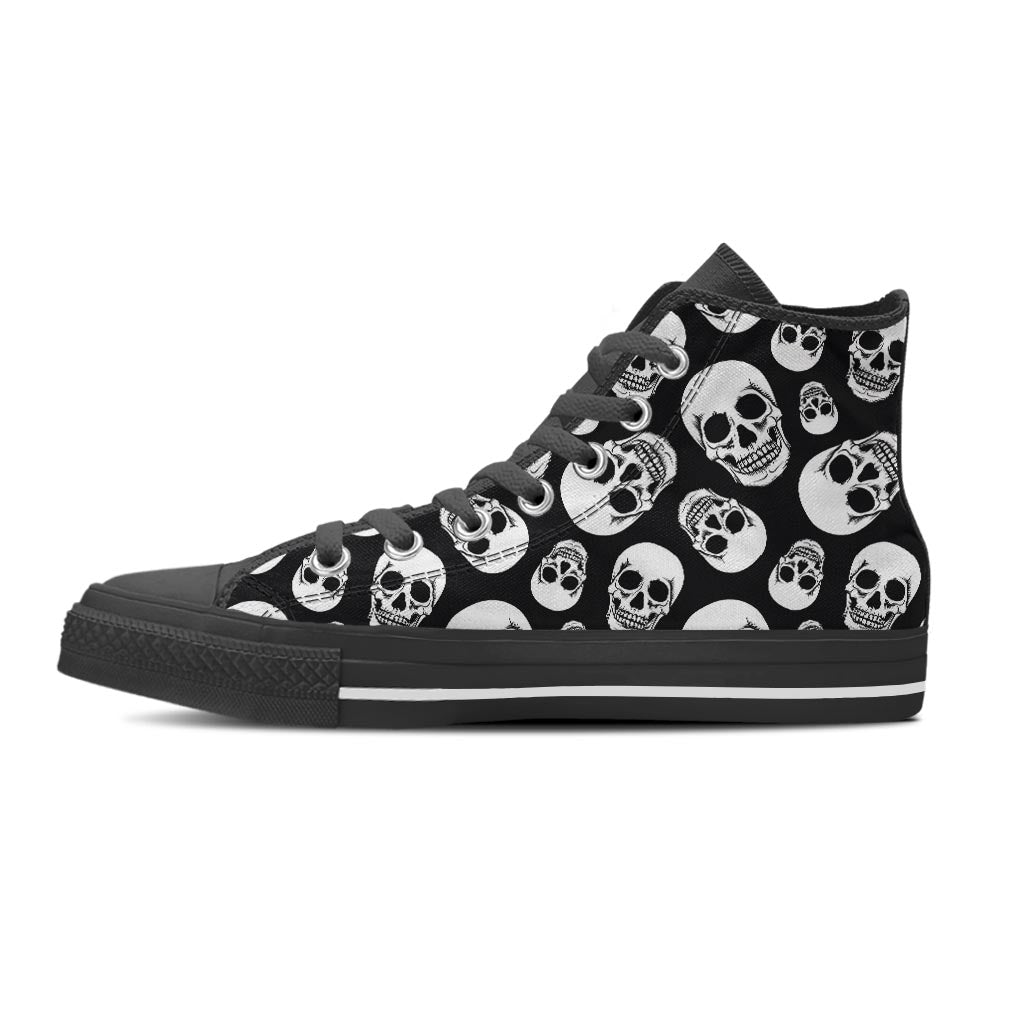 Black Skull Women's High Top Shoes-grizzshop