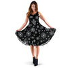Black Snowflake Pattern Print Dress-grizzshop