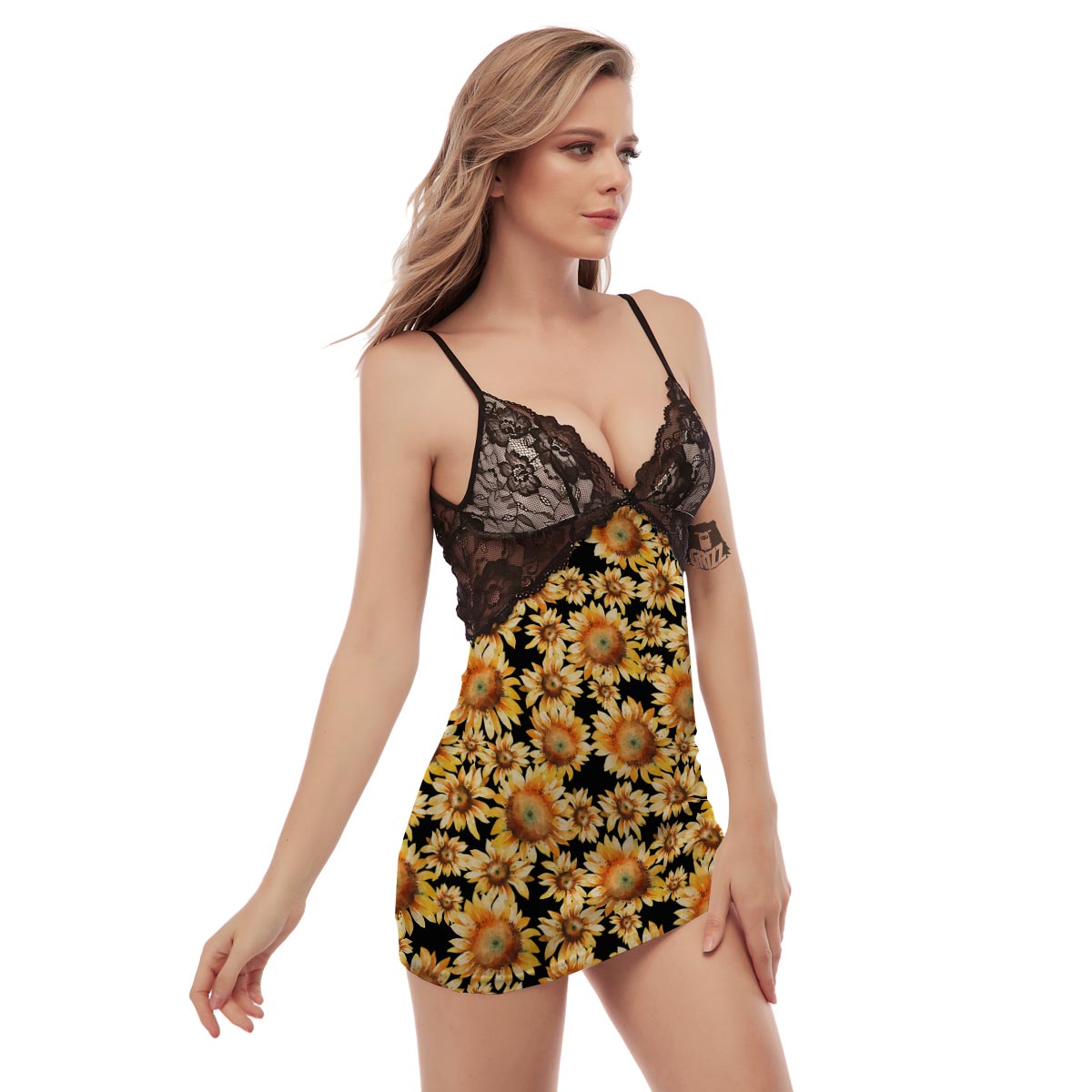 Black Sunflower Women's Sexy Night Dress-grizzshop