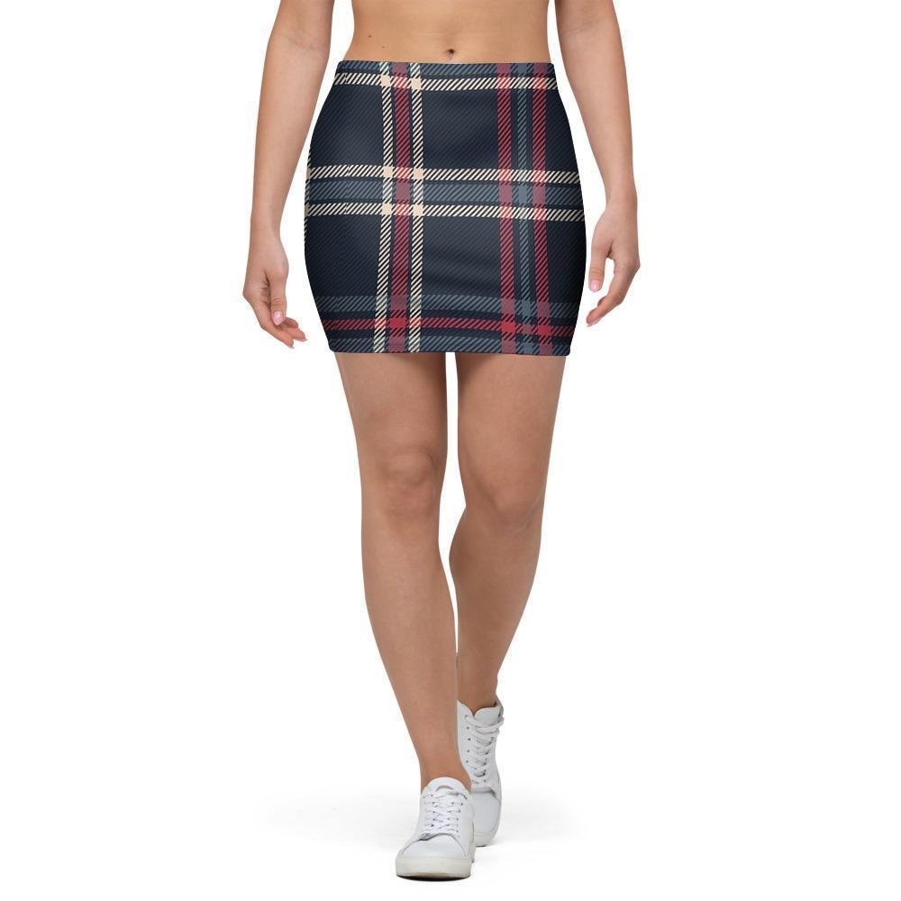 Black Tartan Plaid Mini Skirt-grizzshop