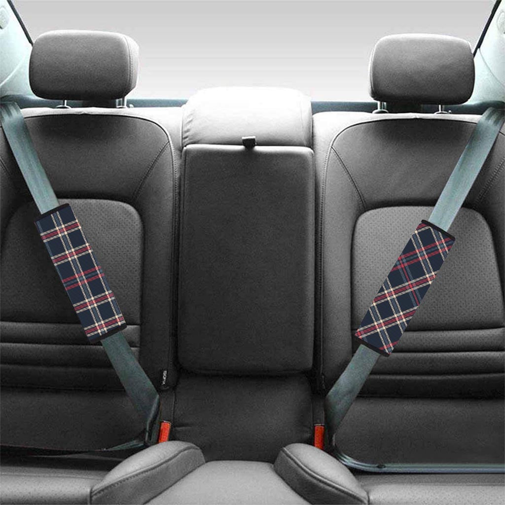 Black Tartan Plaid Seat Belt Cover-grizzshop