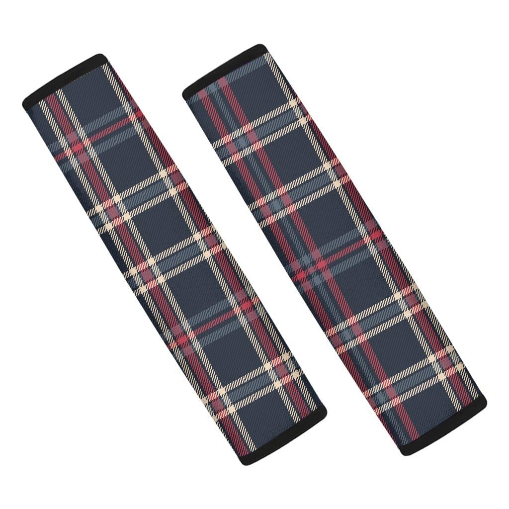 Black Tartan Plaid Seat Belt Cover-grizzshop