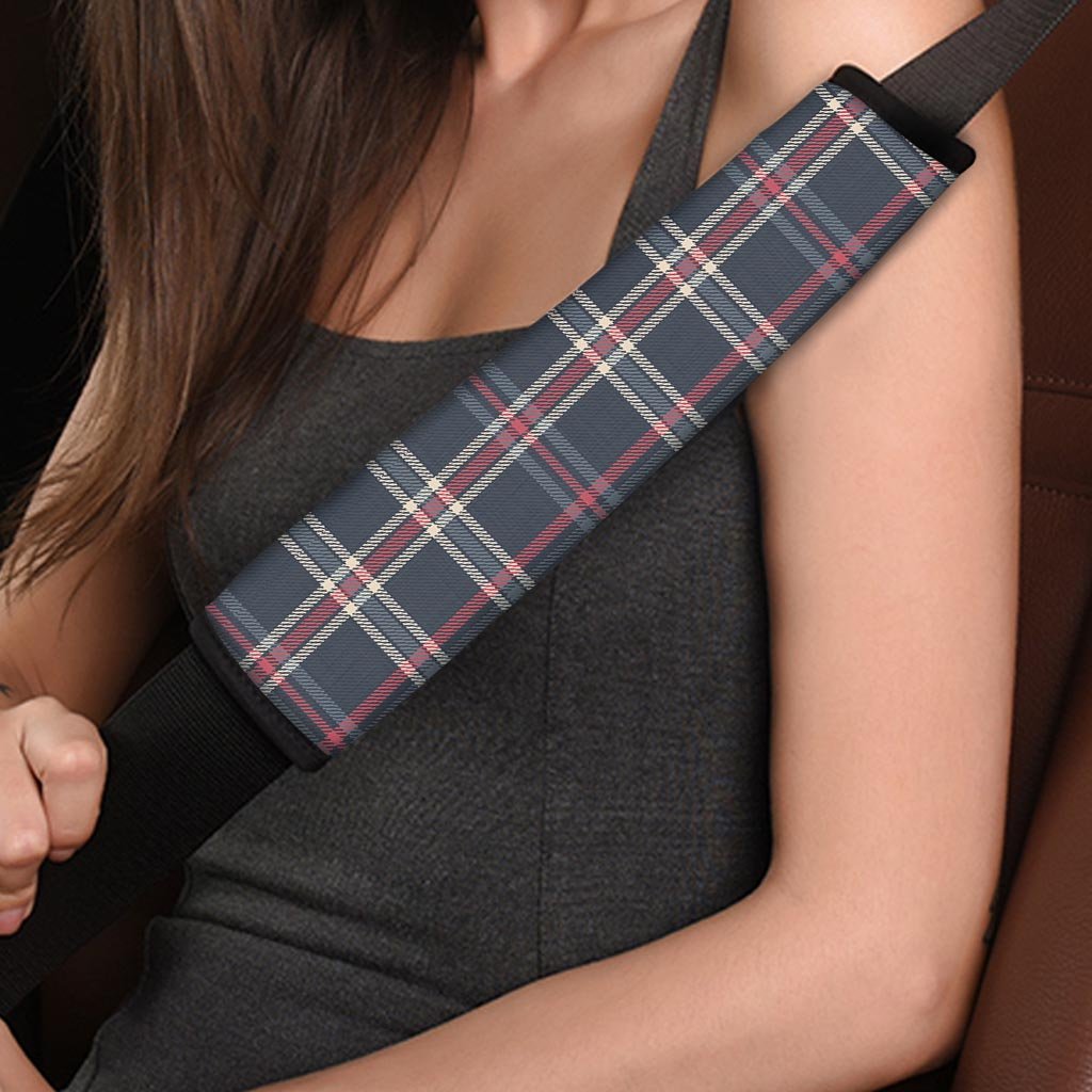 Black Tartan Plaid Seat Belt Cover-grizzshop