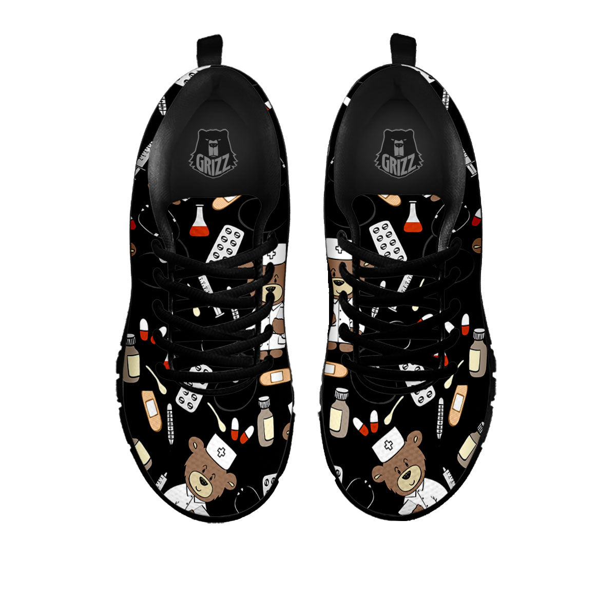 Black Teddy Bear Nurse - Sneakers-grizzshop