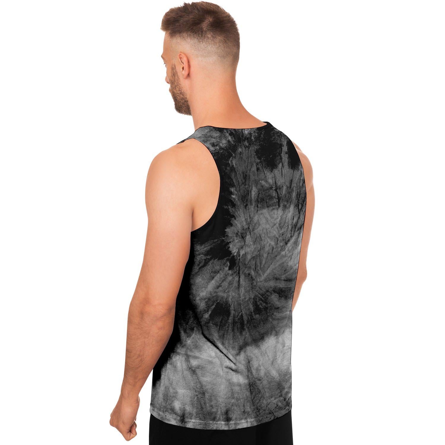 Black Tie Dye Men's Tank Tops-grizzshop
