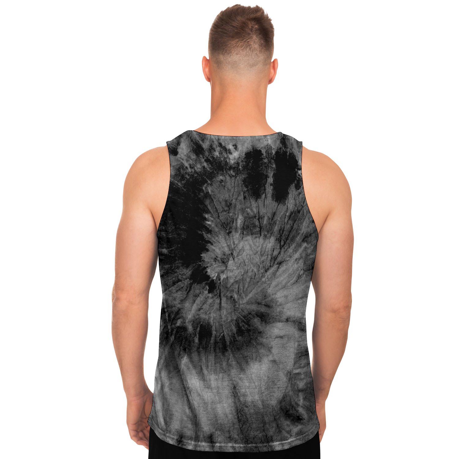 Black Tie Dye Men's Tank Tops-grizzshop