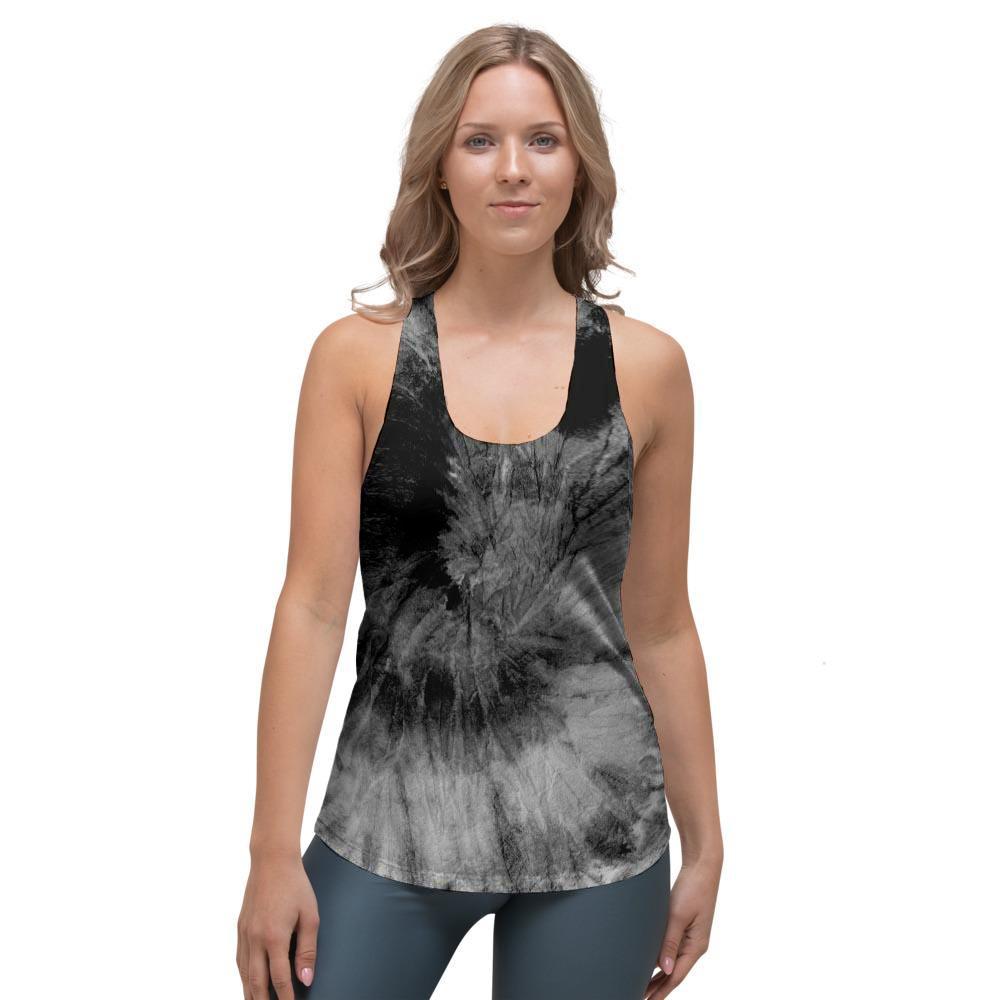 Black Tie Dye Women's Racerback Tank Top-grizzshop