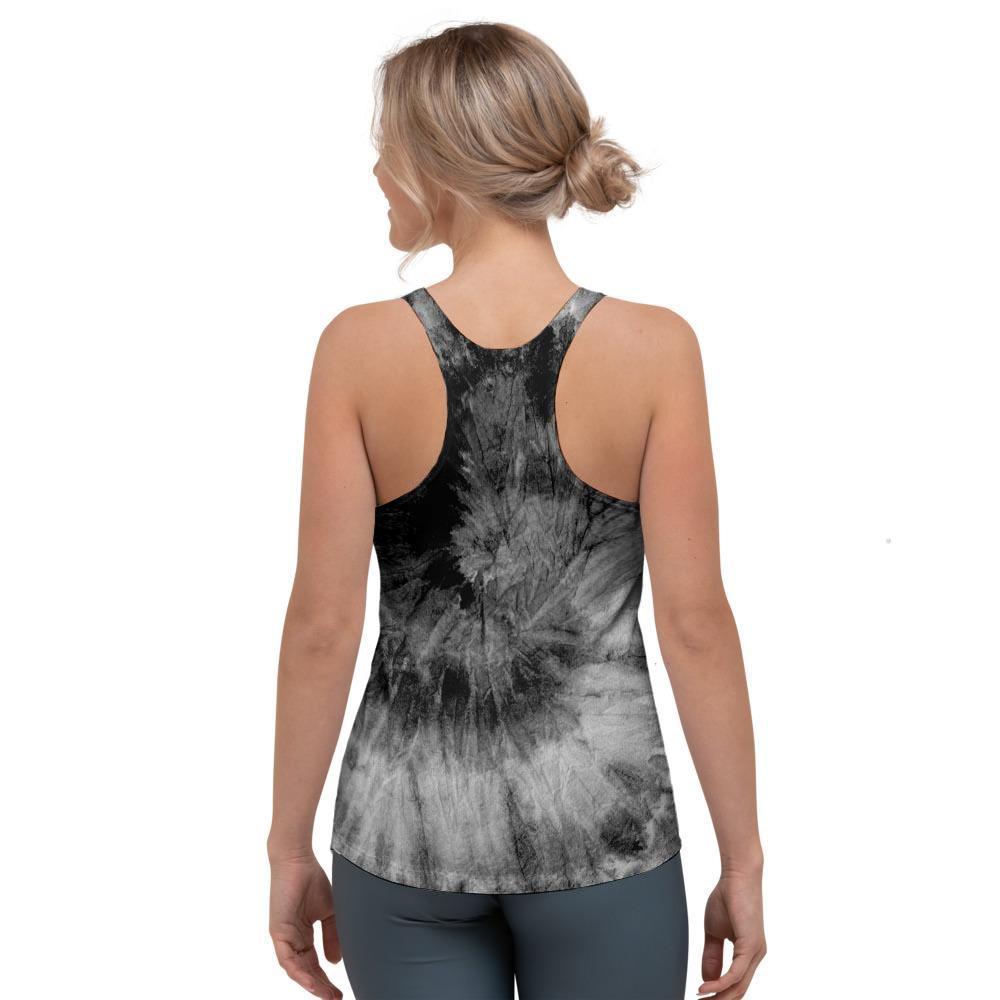 Black Tie Dye Women's Racerback Tank Top-grizzshop