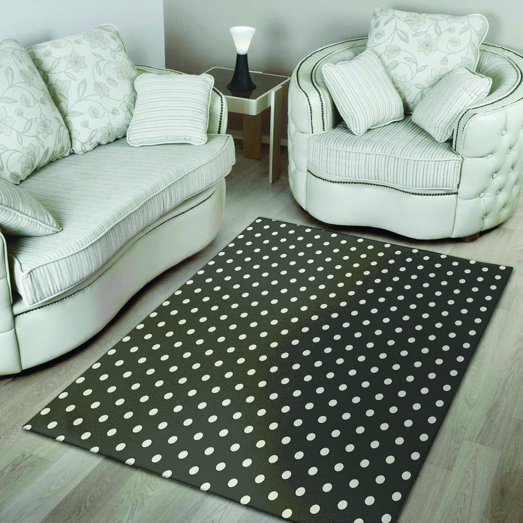 Black Tiny Polka Dot Floor Mat-grizzshop