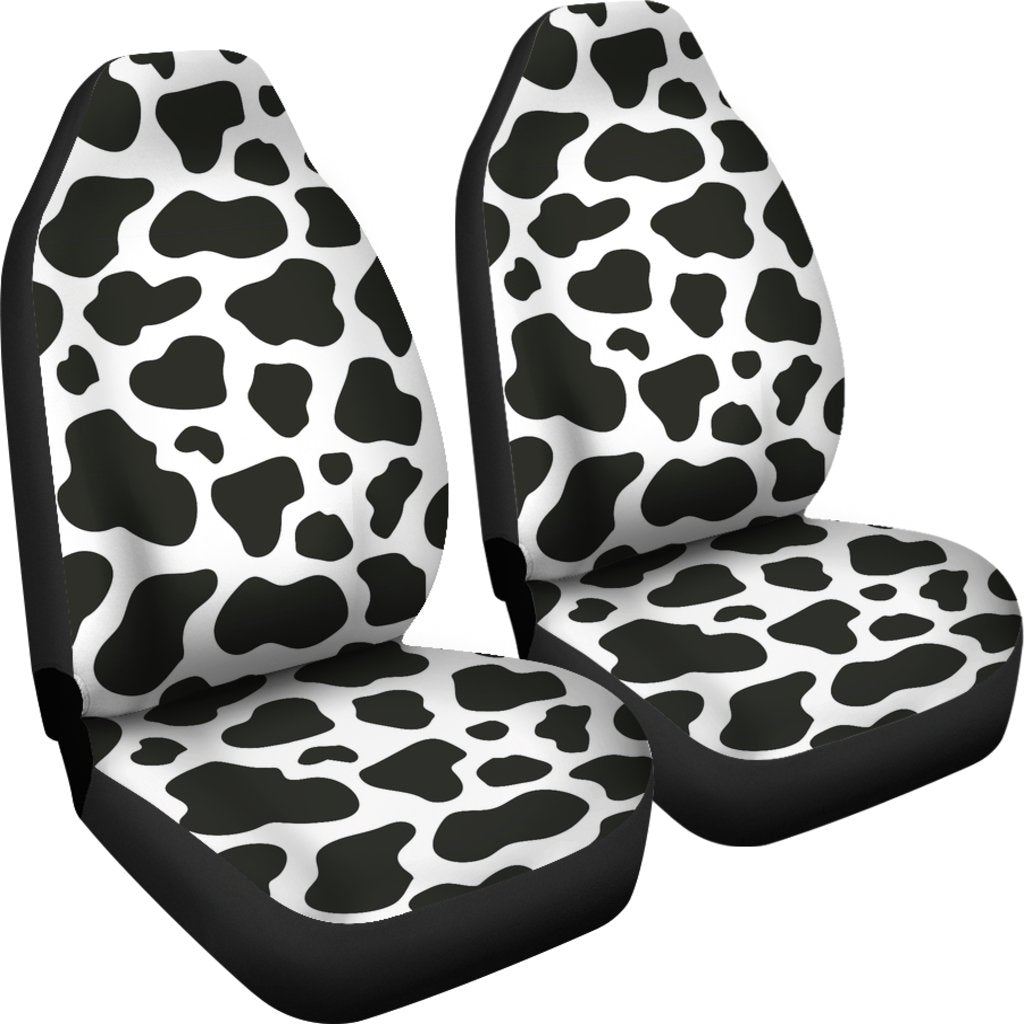Black Cow Pattern Print Universal Fit Car Seat Cover-grizzshop