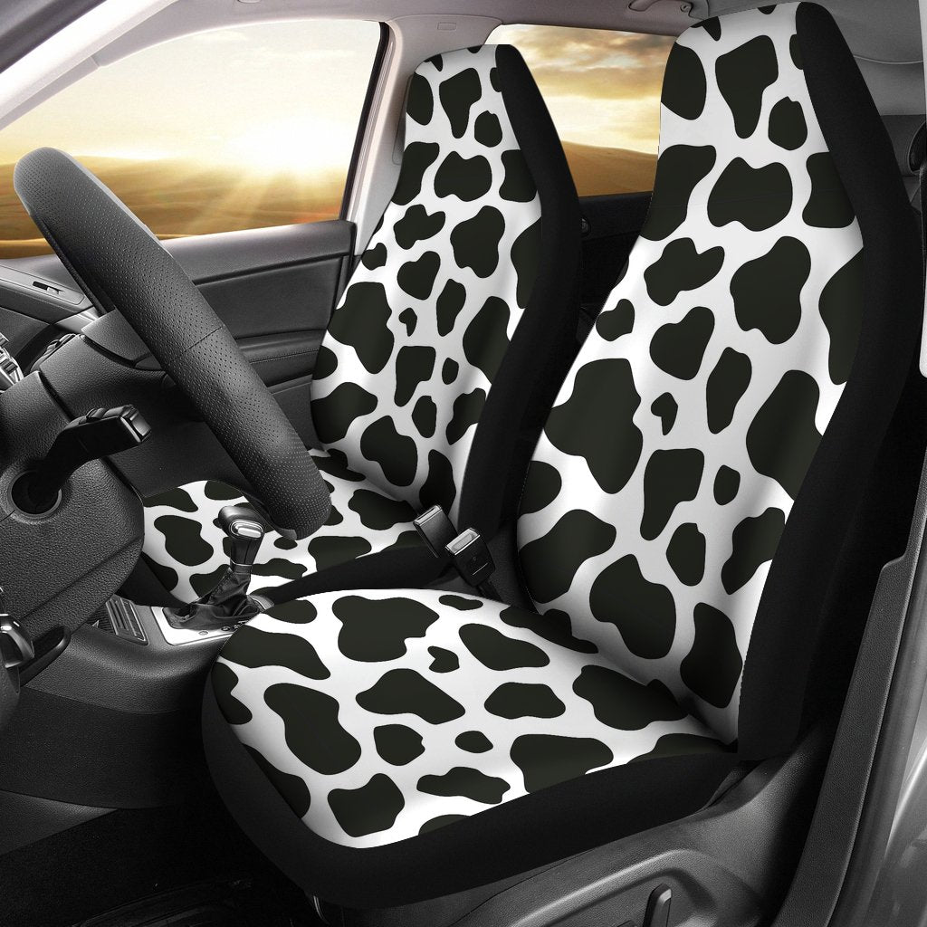 Black Cow Pattern Print Universal Fit Car Seat Cover-grizzshop