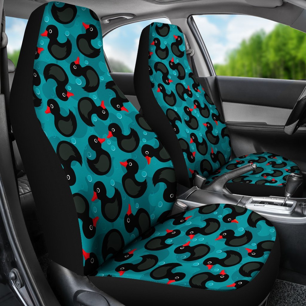 Black Duck Mallard Pattern Print Universal Fit Car Seat Cover-grizzshop
