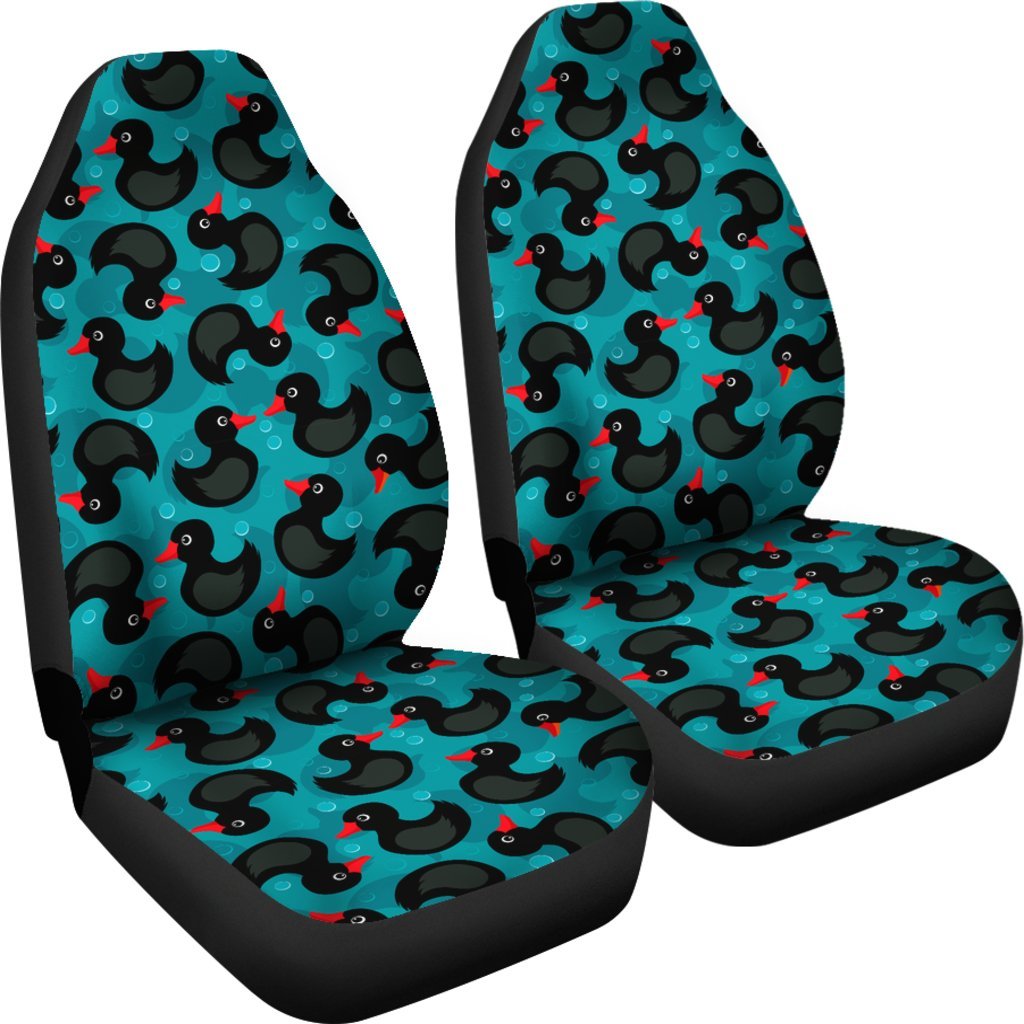 Black Duck Mallard Pattern Print Universal Fit Car Seat Cover-grizzshop
