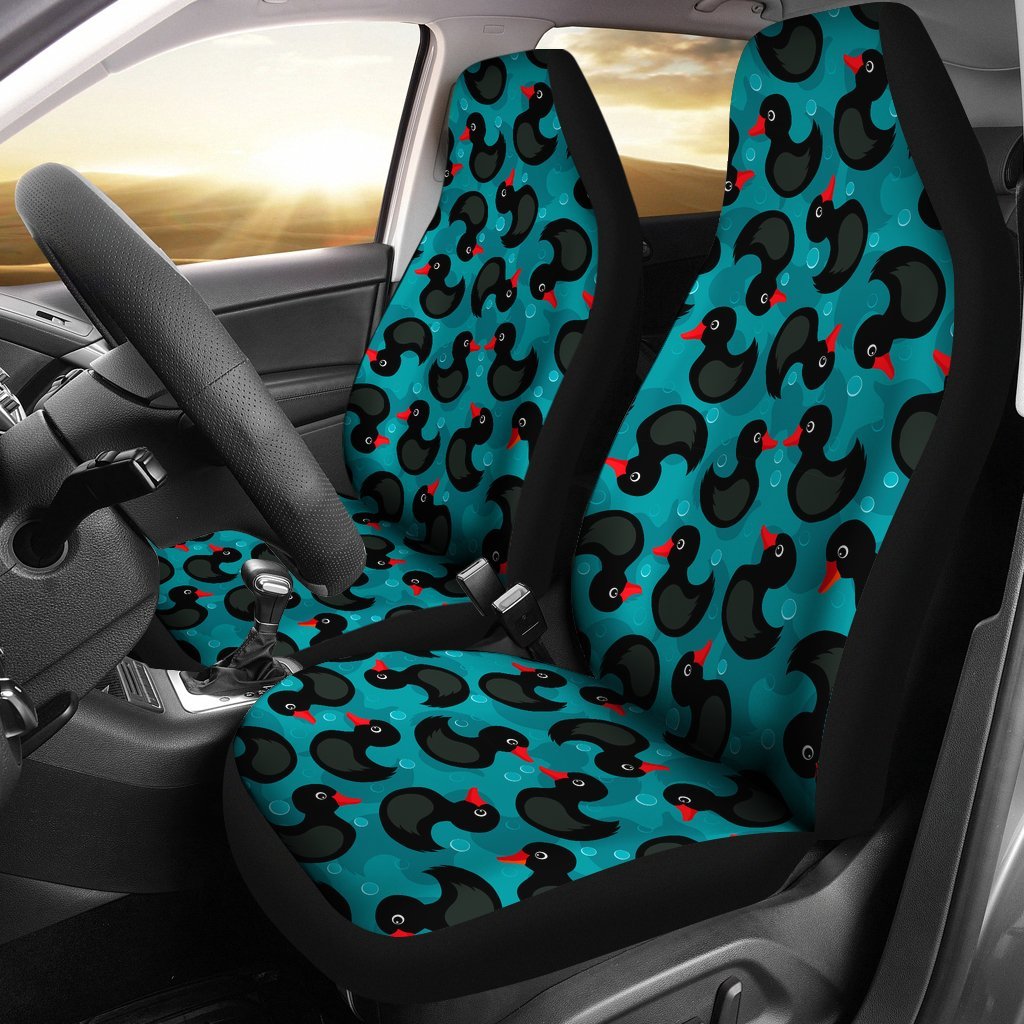 Black Duck Mallard Pattern Print Universal Fit Car Seat Cover-grizzshop