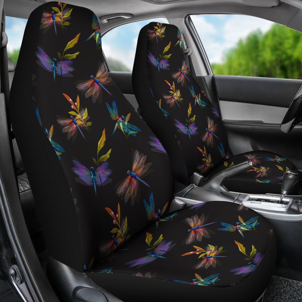 Black Purple Dragonfly Car Seat Cover Car Seat Universal Fit-grizzshop