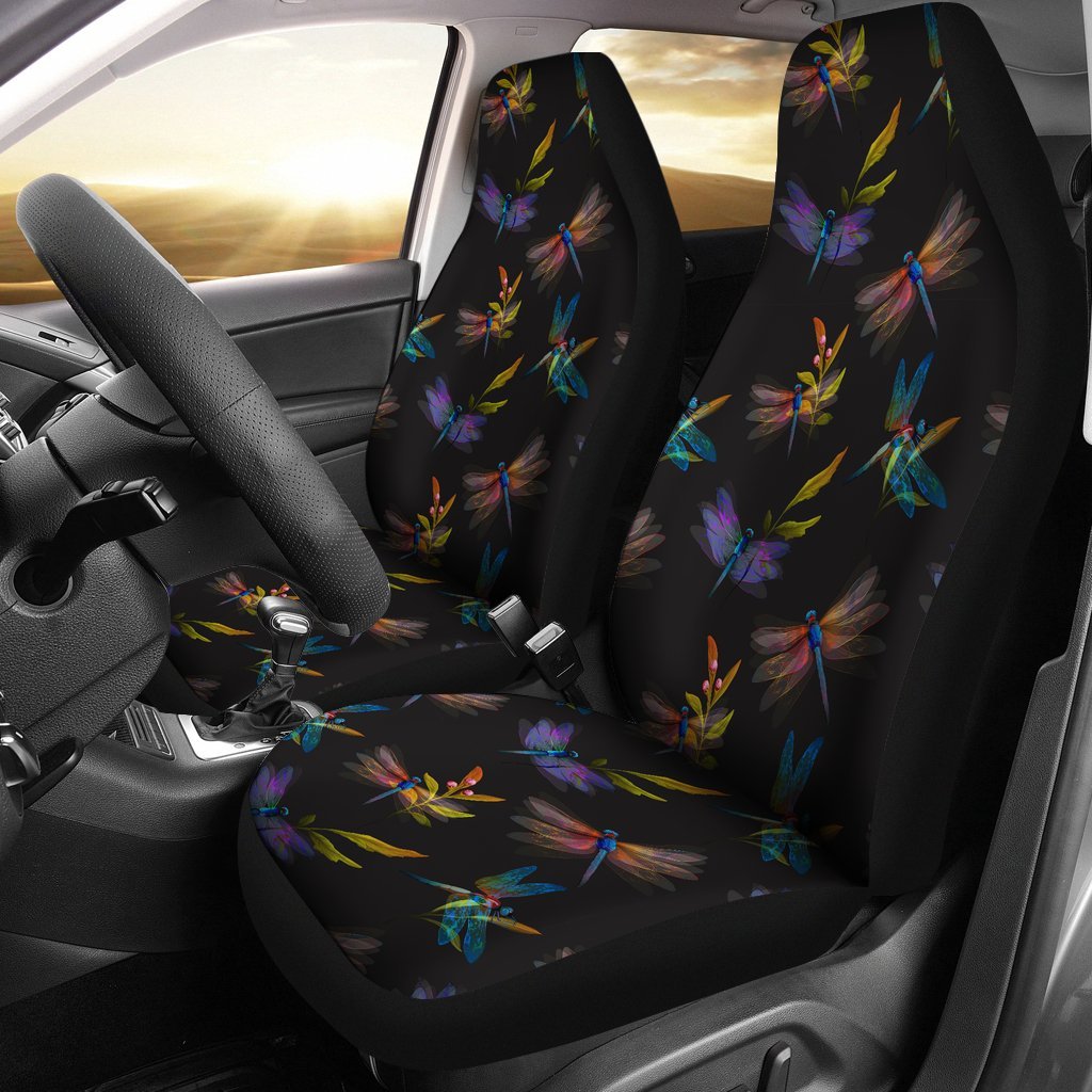Black Purple Dragonfly Car Seat Cover Car Seat Universal Fit-grizzshop