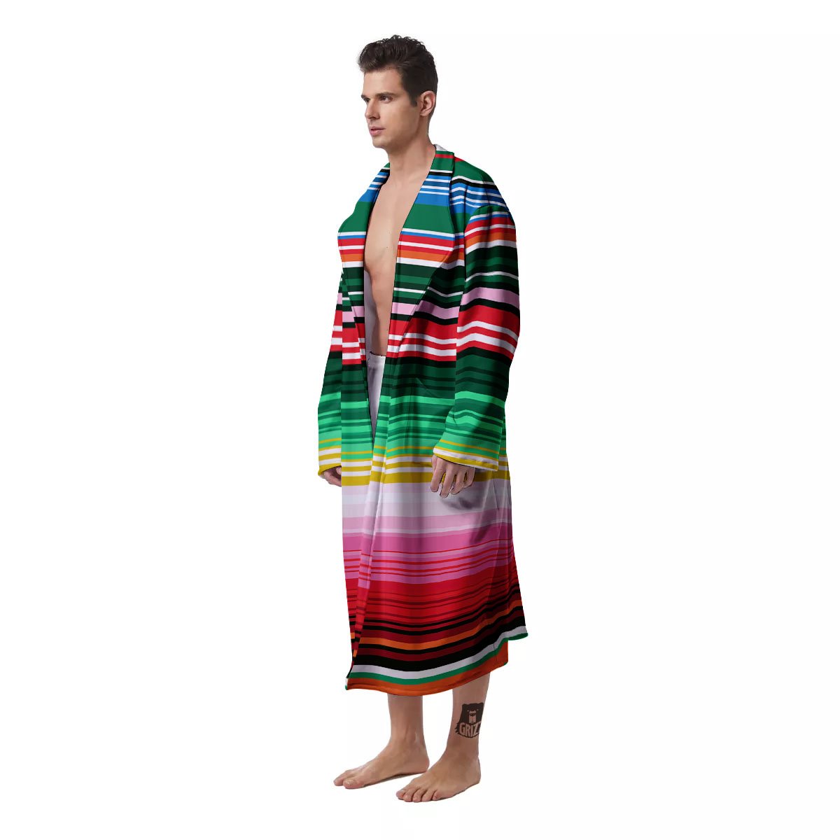 Blanket Mexican Serape Print Pattern Men's Robe-grizzshop