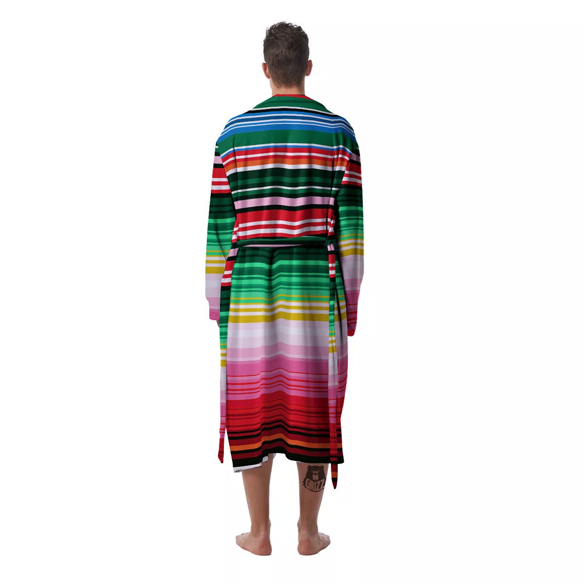 Blanket Mexican Serape Print Pattern Men's Robe-grizzshop