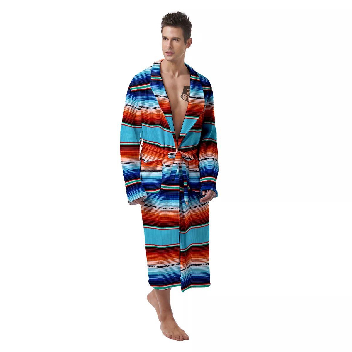 Blanket Mexican Vintage Print Pattern Men's Robe-grizzshop