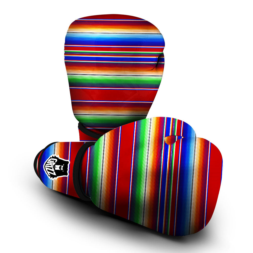 Blanket Stripe Ethnic Mexican Print Boxing Gloves-grizzshop