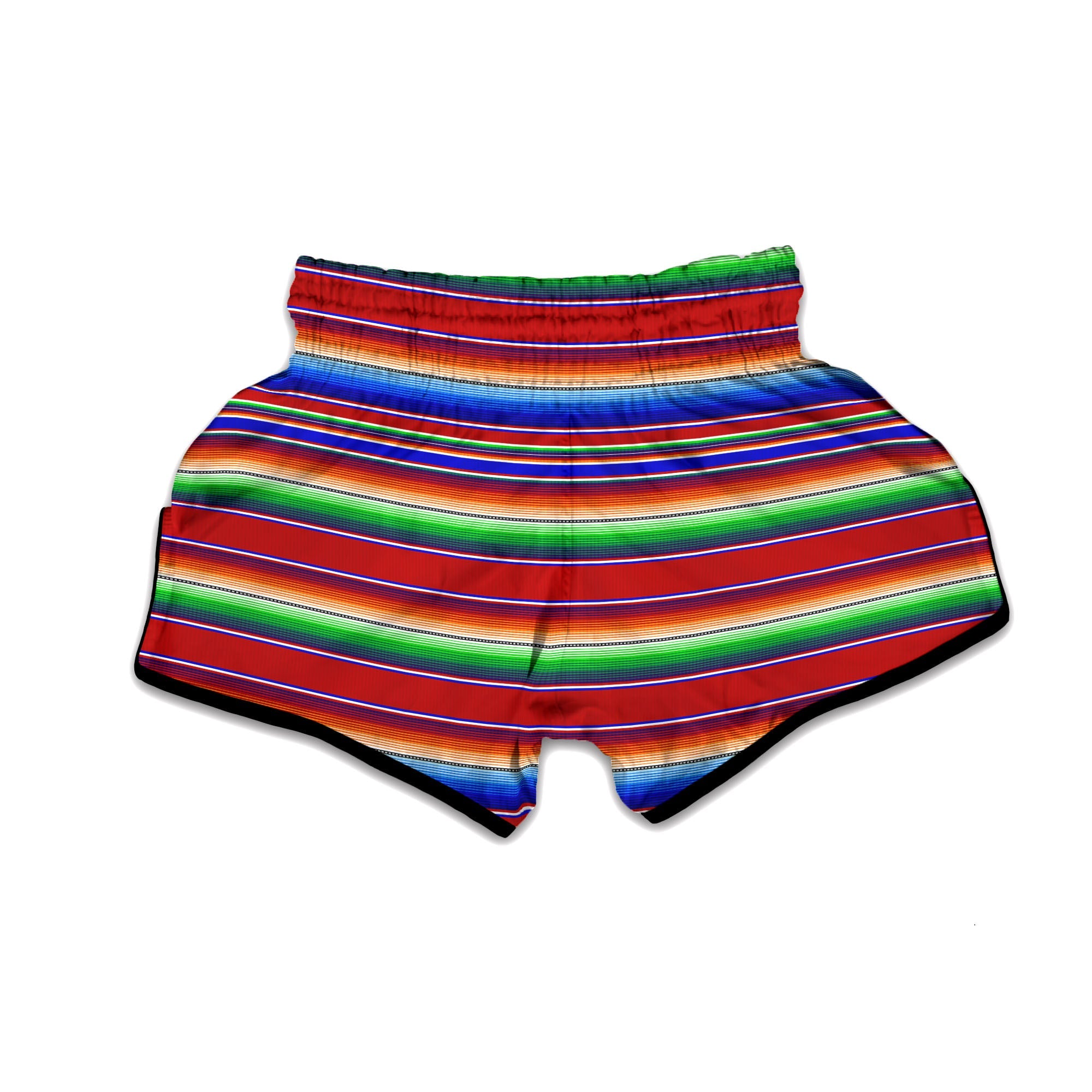 Blanket Stripe Ethnic Mexican Print Muay Thai Boxing Shorts-grizzshop