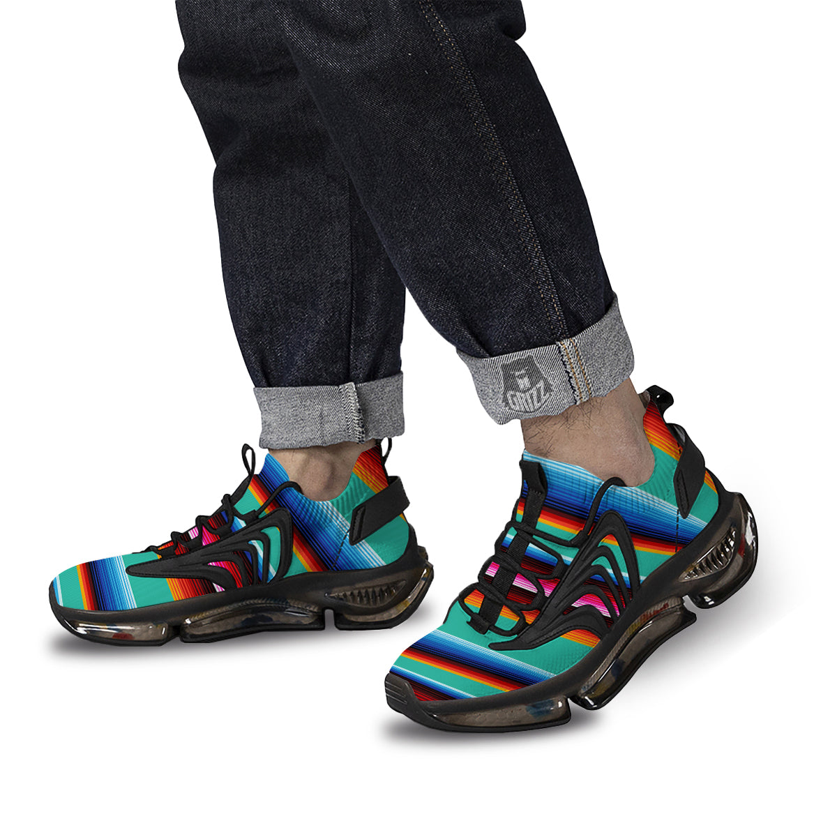Blanket Stripes Cinco De Mayo Print Black Gym Shoes-grizzshop