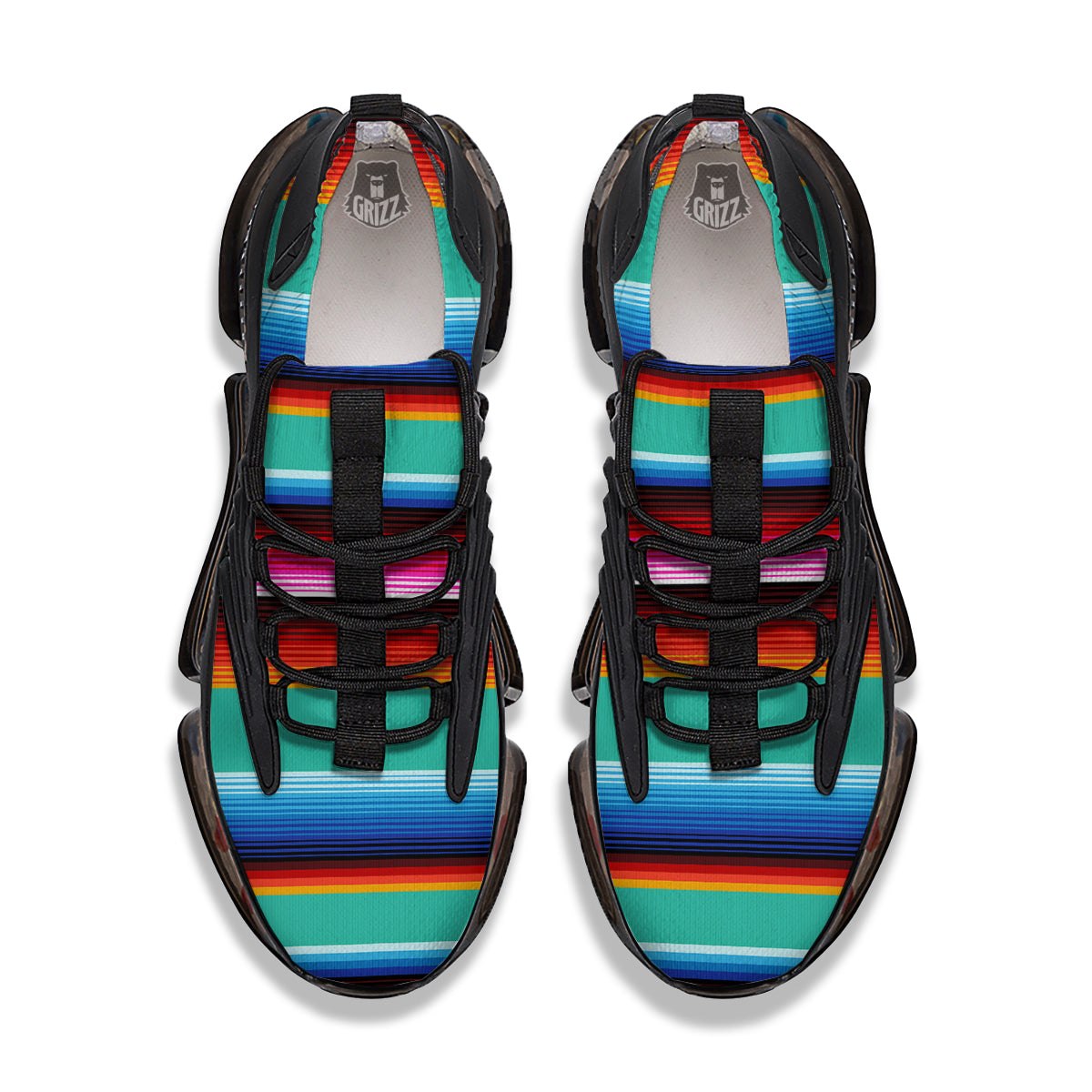 Blanket Stripes Cinco De Mayo Print Black Gym Shoes-grizzshop