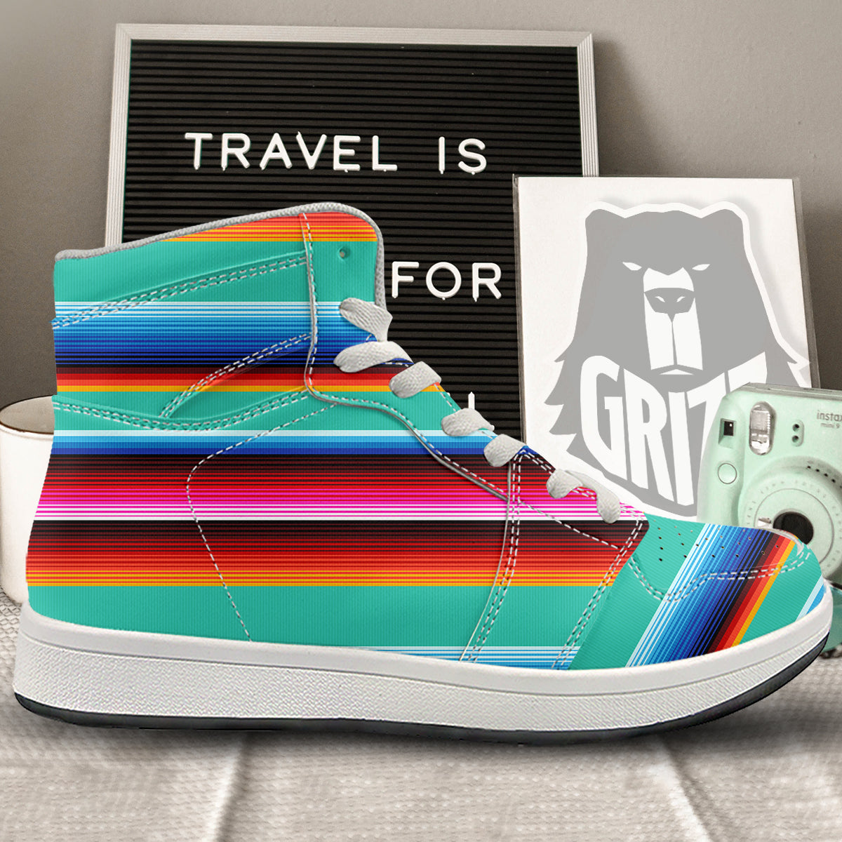 Blanket Stripes Cinco De Mayo Print High Top Sneakers-grizzshop