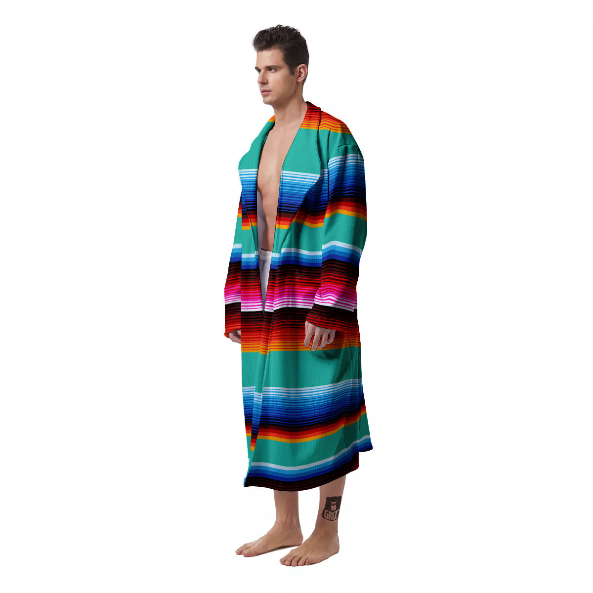 Blanket Stripes Cinco De Mayo Print Men's Robe-grizzshop