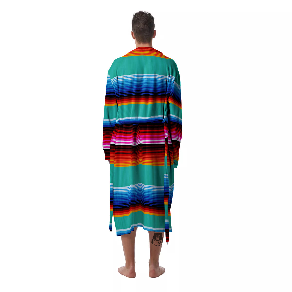 Blanket Stripes Cinco De Mayo Print Men's Robe-grizzshop