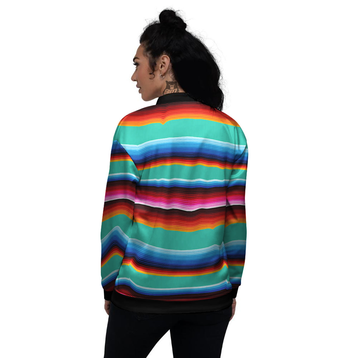 Blanket Stripes Cinco De Mayo Print Women's Bomber Jacket-grizzshop
