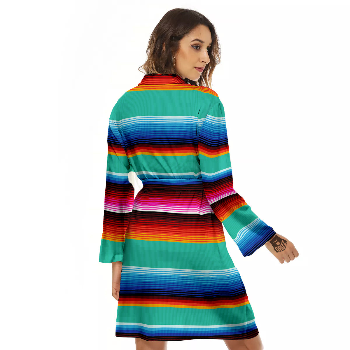 Blanket Stripes Cinco De Mayo Print Women's Robe-grizzshop