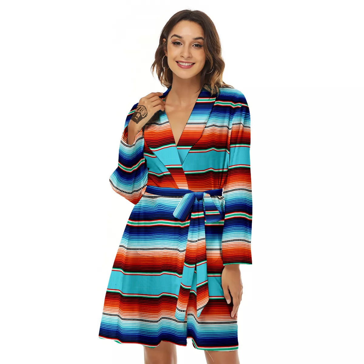 Blanket Mexican Vintage Print Pattern Women's Robe-grizzshop