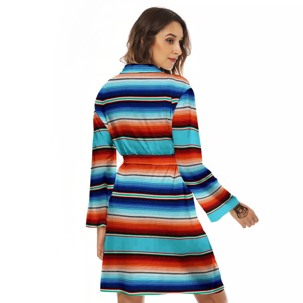 Blanket Mexican Vintage Print Pattern Women's Robe-grizzshop