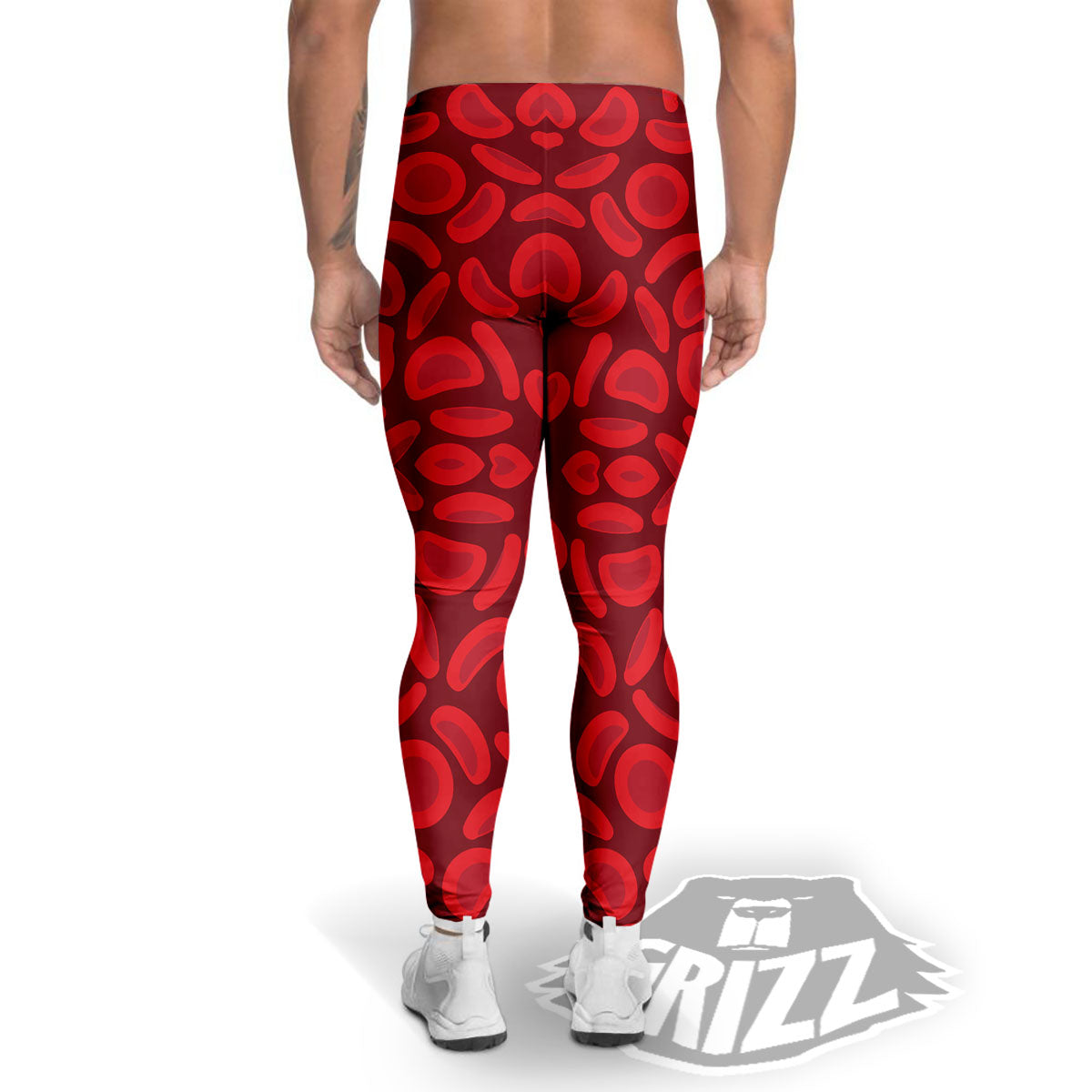 Blood Cells Red Print Pattern Men's Leggings-grizzshop
